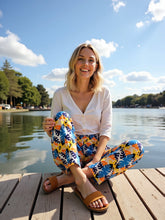 Evolove Night Pyjama for Women with Side Pockets and Adjustable Waistband | Soft Cotton Fabric All Over Printed Loungewear